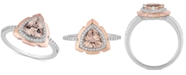 Enchanted Disney Fine Jewelry Enchanted Disney Morganite (1-1/6 ct. t.w.) & Diamond (1/5 ct. t.w.) Aurora Two-Tone Ring in Sterling Silver & 14k Rose Gold